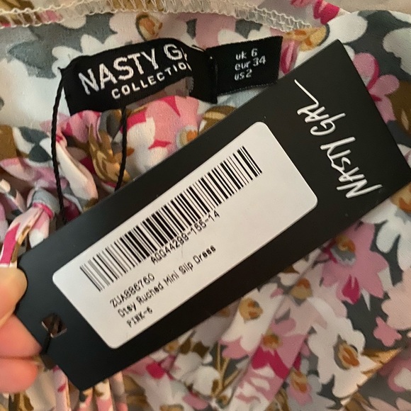 NWT Nasty Gal Floral Tie Strap Mini Summer Dress - Picture 6 of 8